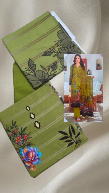 Lawn Dress With Manar Dupatta