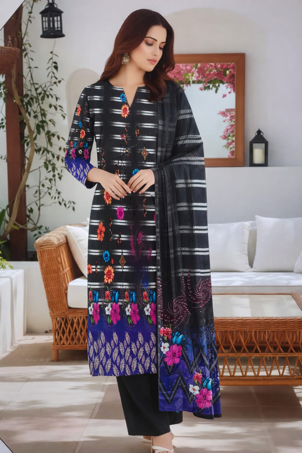 Lawn Bana Doria With Manar Dupatta